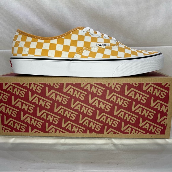 Vans Other - Vans Authentic Gold Checkerboard Lace Up Skate Shoes Mens Size 11.5
